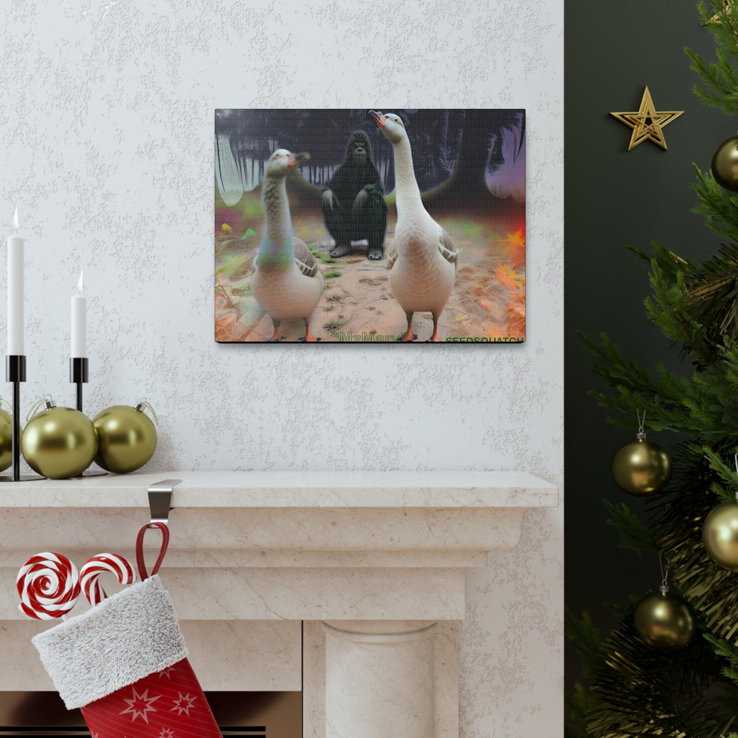 MzMary “The Geese” Ai Scene Canvas Gallery Wraps
