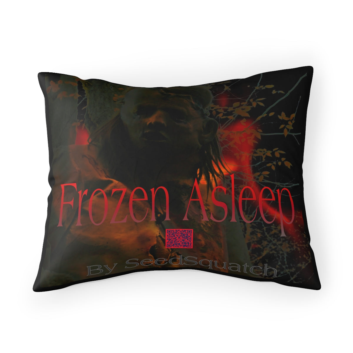 Seedsquatch “Frozen Asleep” with F’n QR Code  Pillow Sham