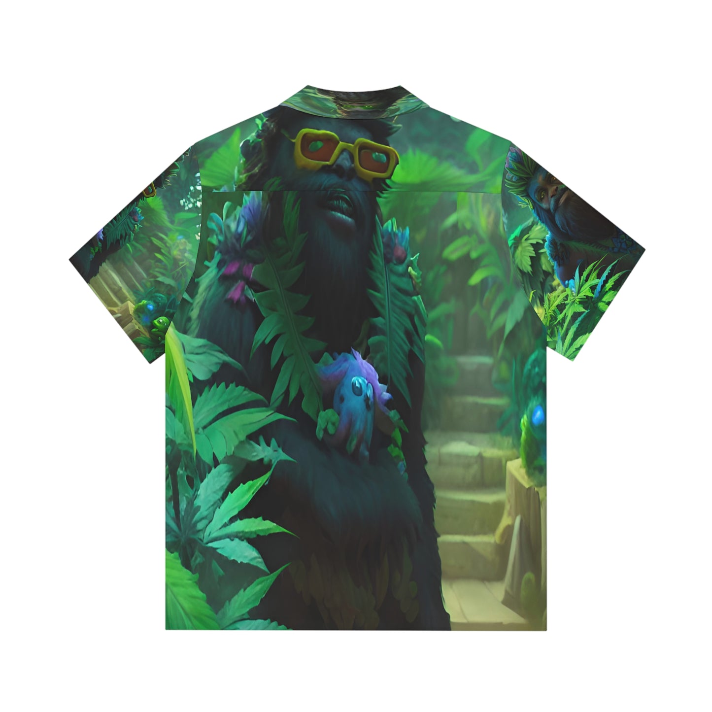 Seedsquatch Ai Ganja Scene Men's Hawaiian Shirt (AOP)