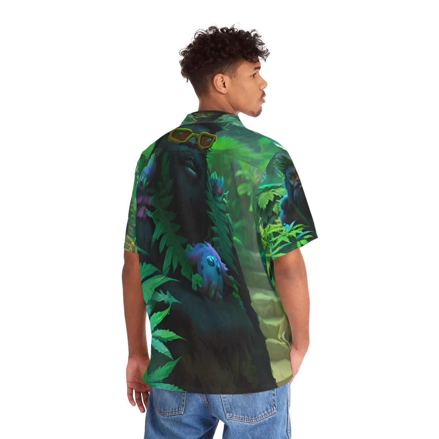 Seedsquatch Ai Ganja Scene Men's Hawaiian Shirt (AOP)