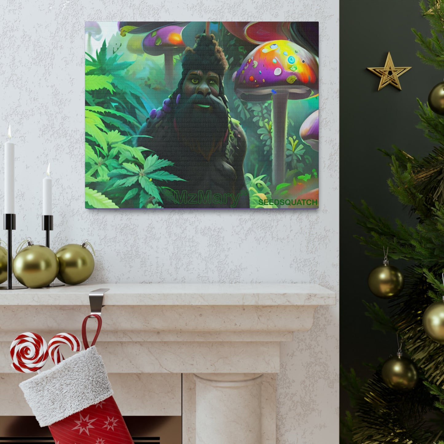 MzMary “ShroomSquatch” Ai Scene Canvas Gallery Wraps