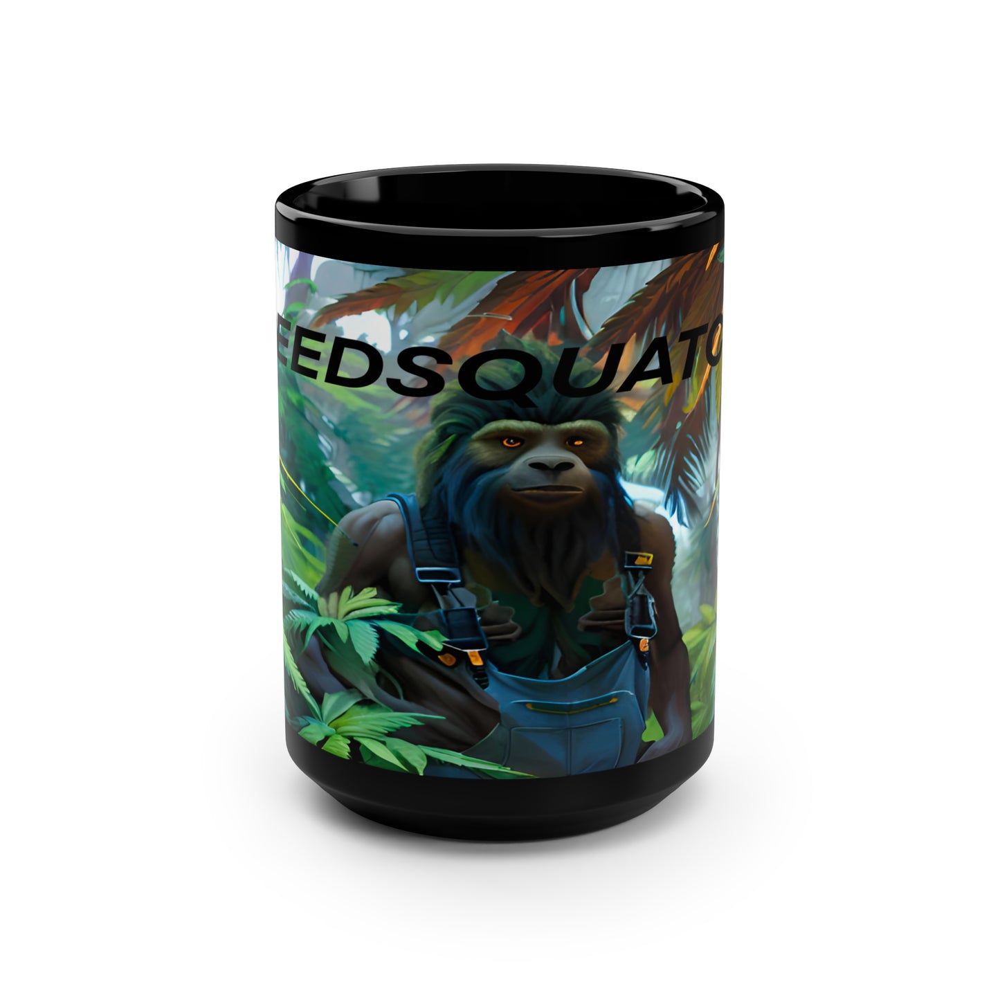 Seedsquatch Ganja Scene #1 Black Mug, 15oz