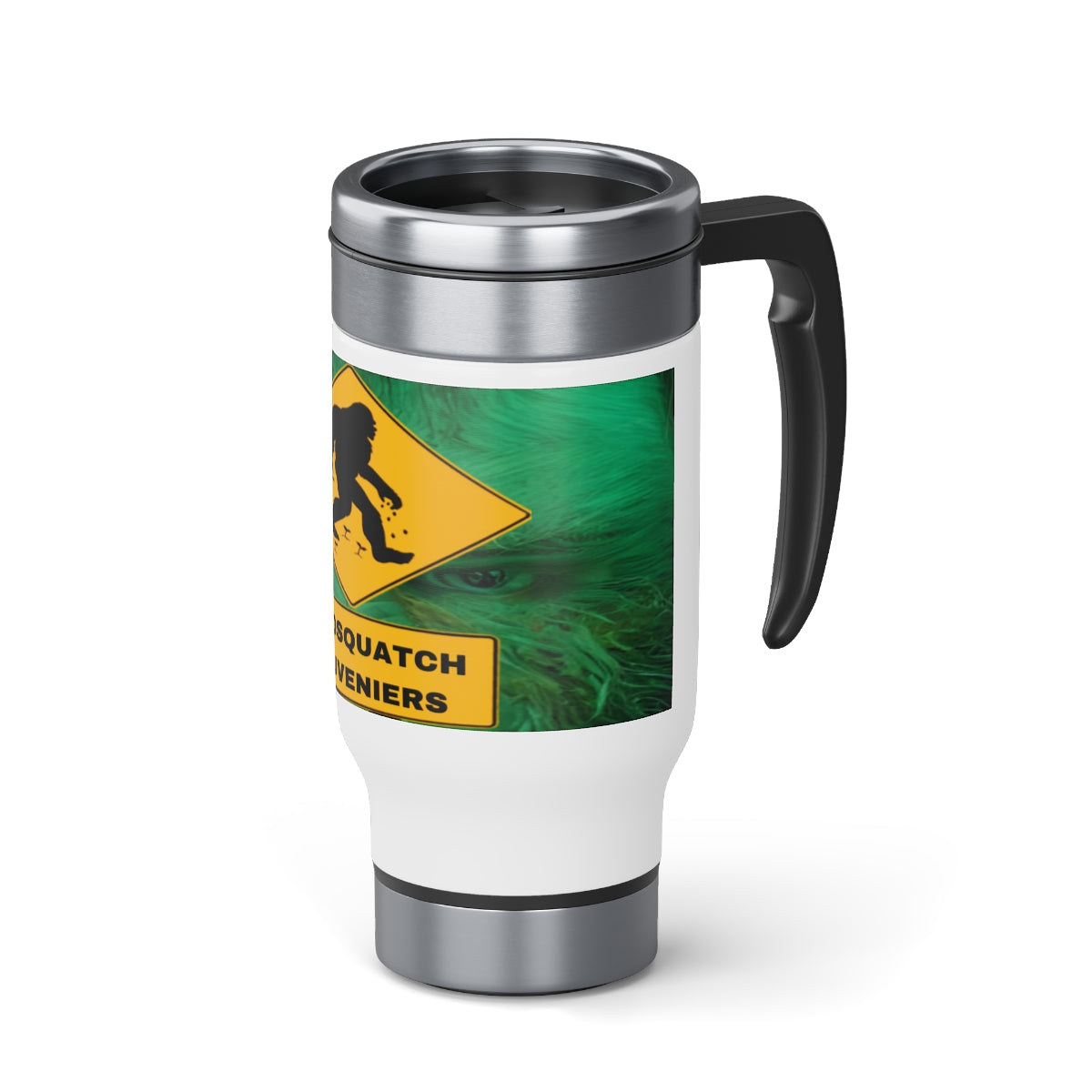 Seedsquatch Souveniers Stainless Steel Travel Mug with Handle, 14oz