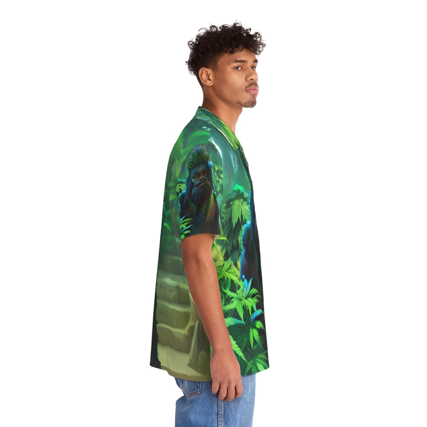 Seedsquatch Ai Ganja Scene Men's Hawaiian Shirt (AOP)