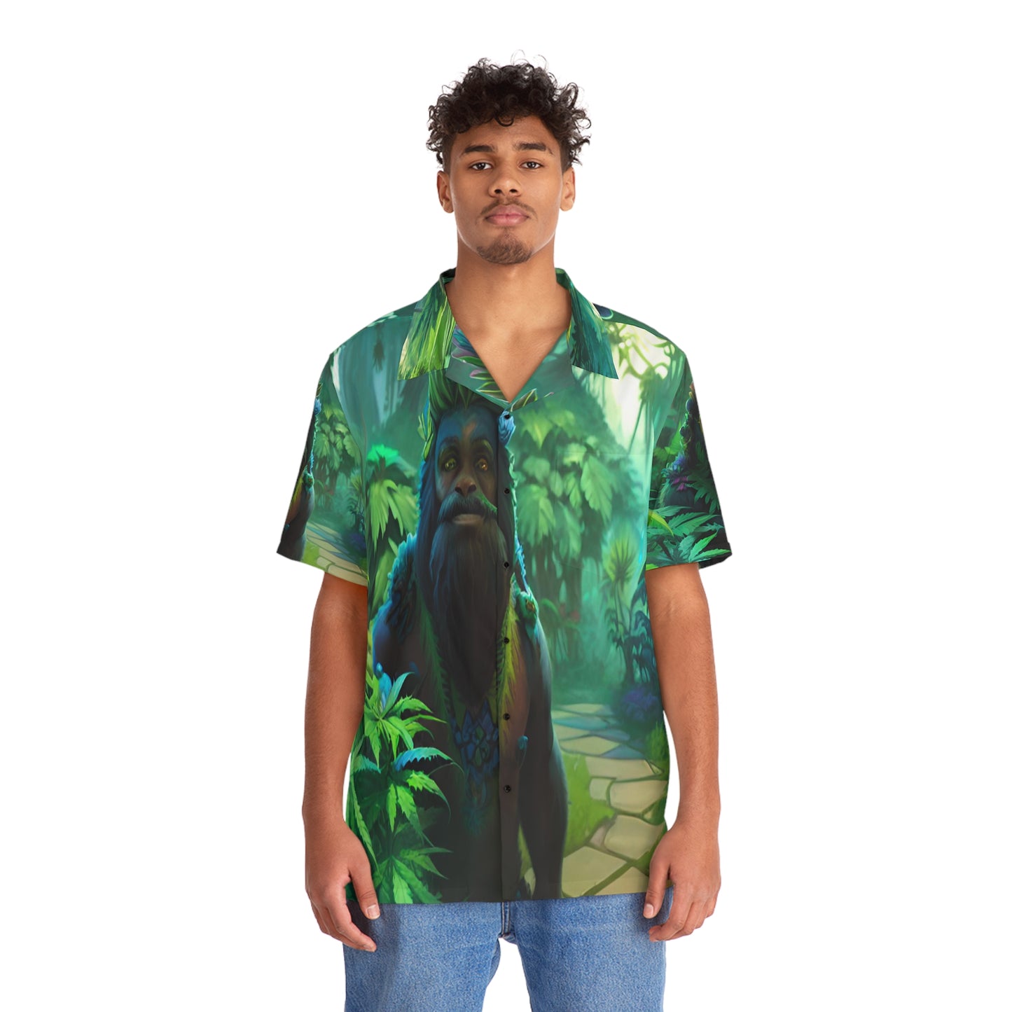 Seedsquatch Ai Ganja Scene Men's Hawaiian Shirt (AOP)