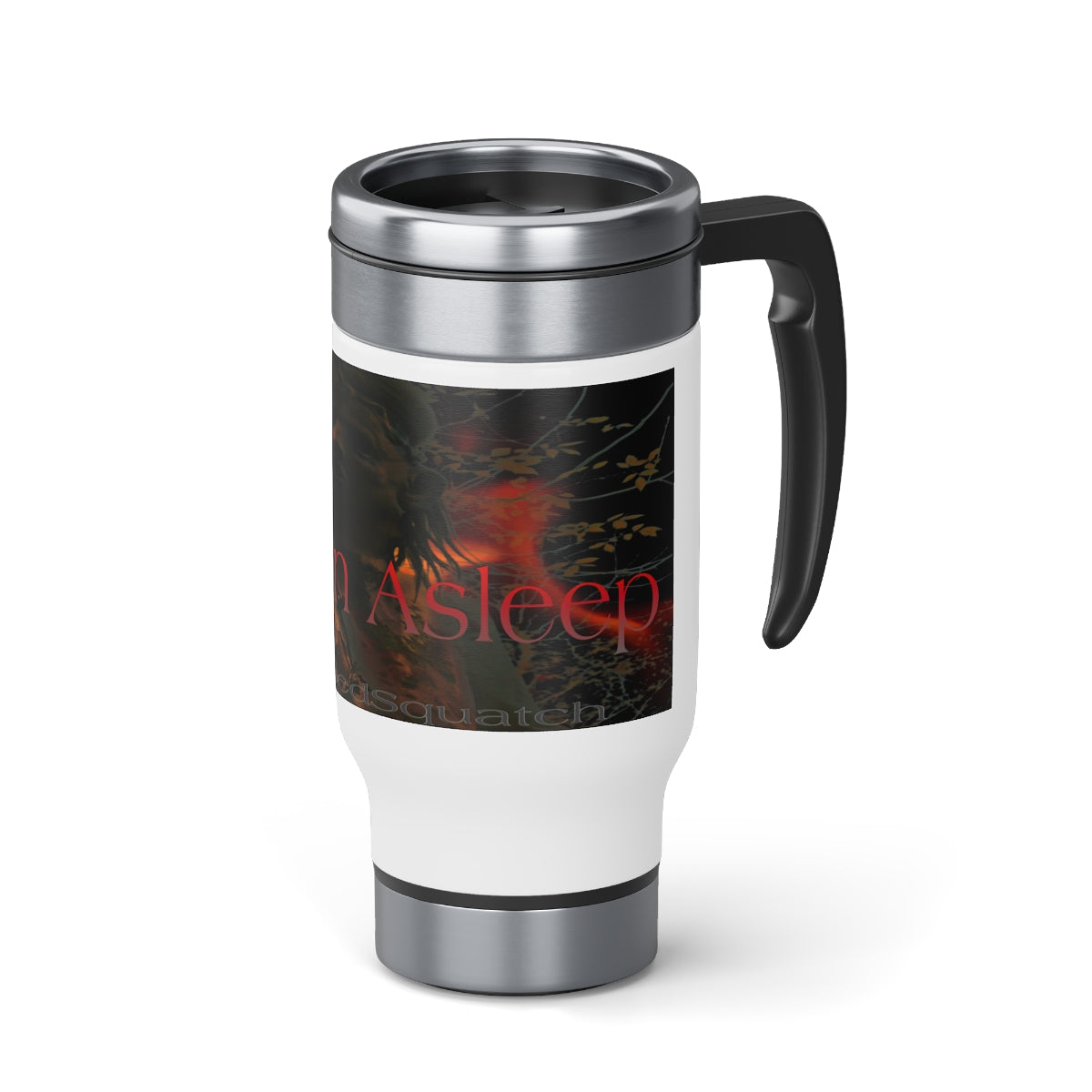 Seedsquatch”Frozen Asleep Edition” Stainless Steel Travel Mug with Handle, 14oz