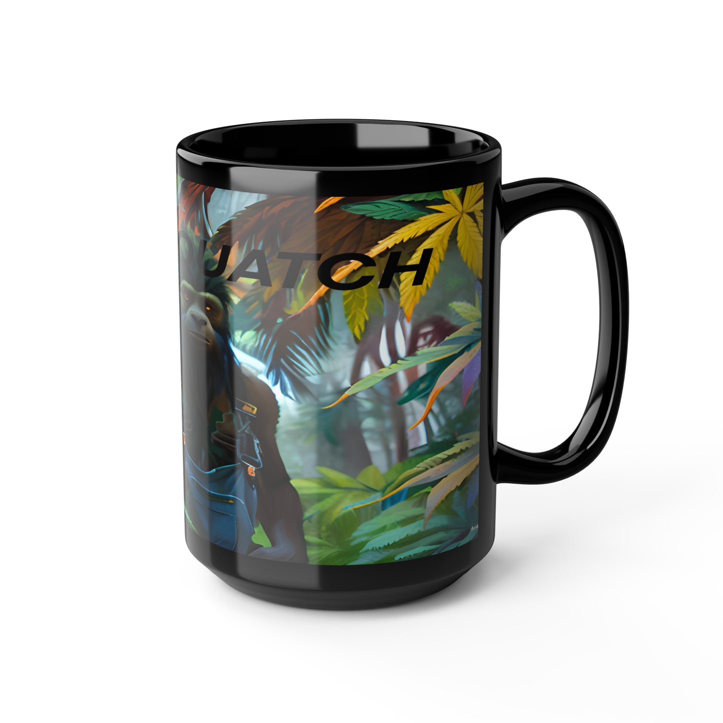 Seedsquatch Ganja Scene #1 Black Mug, 15oz