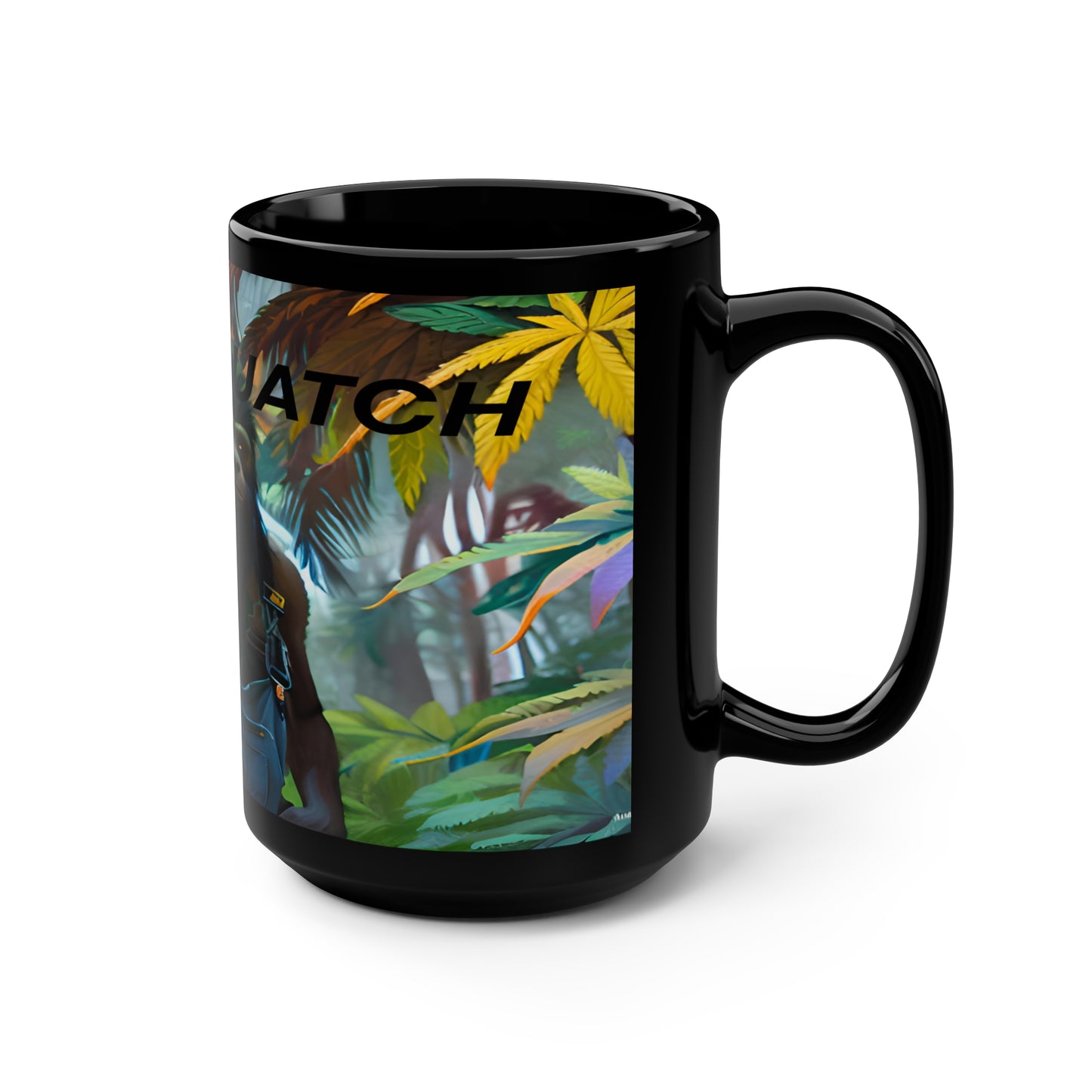 Seedsquatch Ganja Scene #1 Black Mug, 15oz