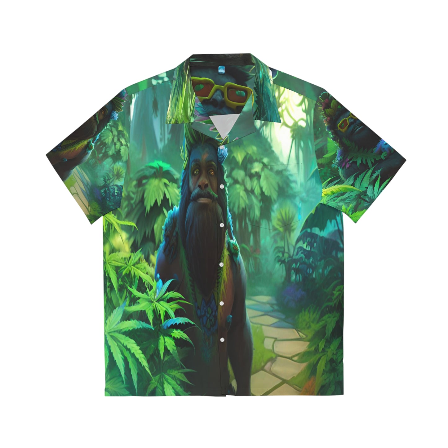 Seedsquatch Ai Ganja Scene Men's Hawaiian Shirt (AOP)